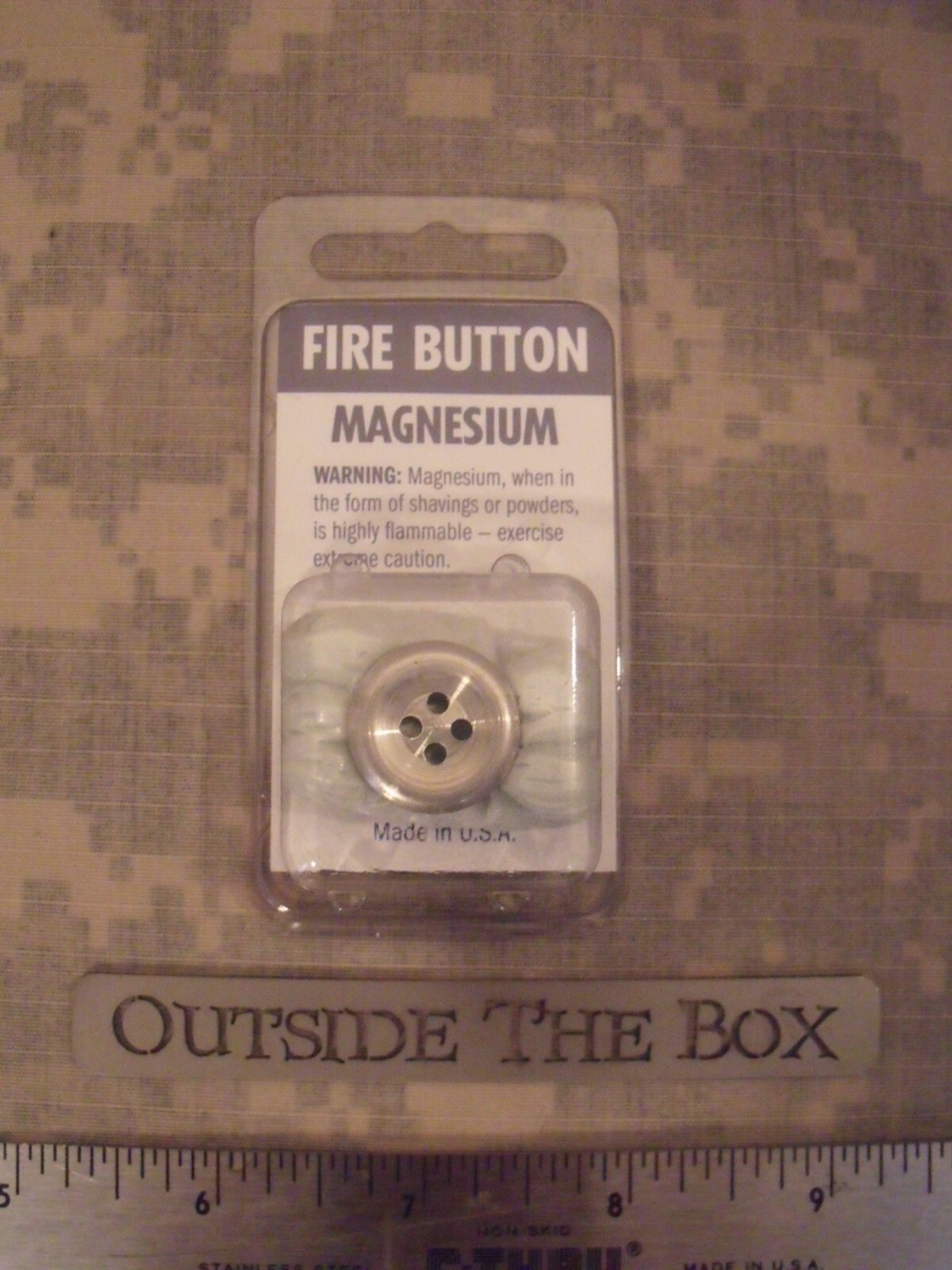 Emergency/Survival: Fire Button, MAGNESIUM Covert Fire Starting Tool 3/4″