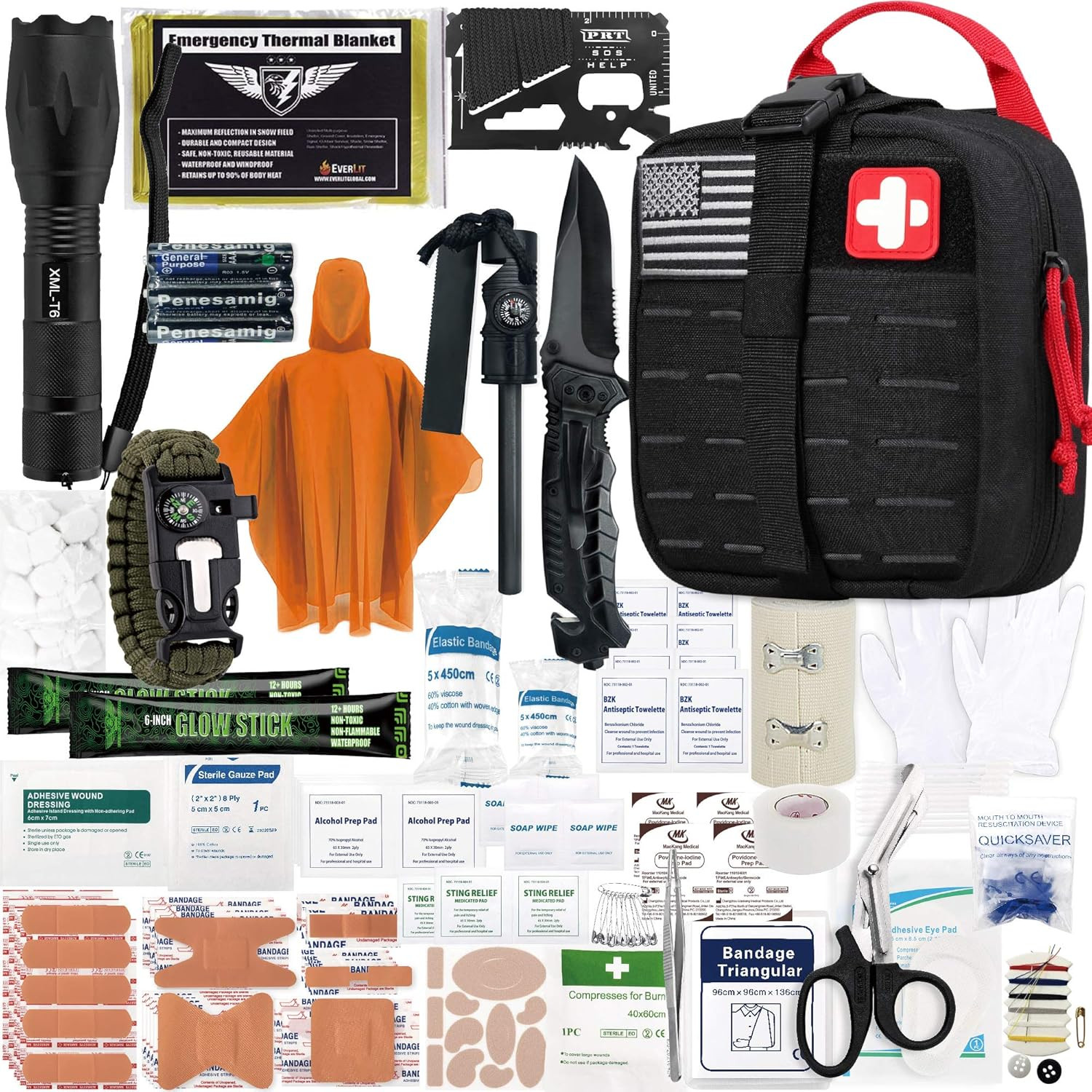 Survival Upgraded Survival First Aid Kit Emergency Gear Trauma Kit with 1000D Ny
