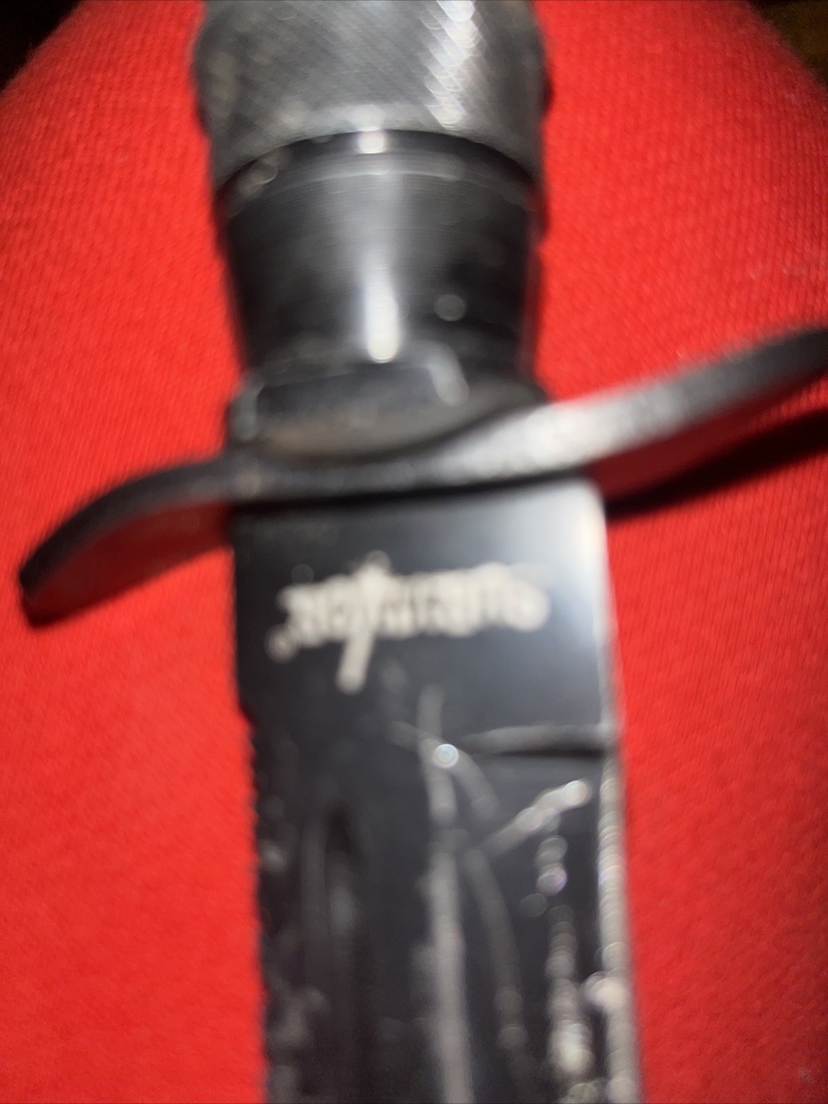 Survival Knife. With Storage Spot At Top Of Handle For Matches Included
