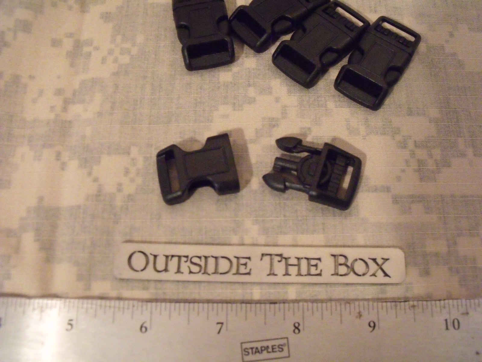 LOT of (5) 5/8″ Side Release Buckle w/Handcuff Key , Black, ABS Plastic