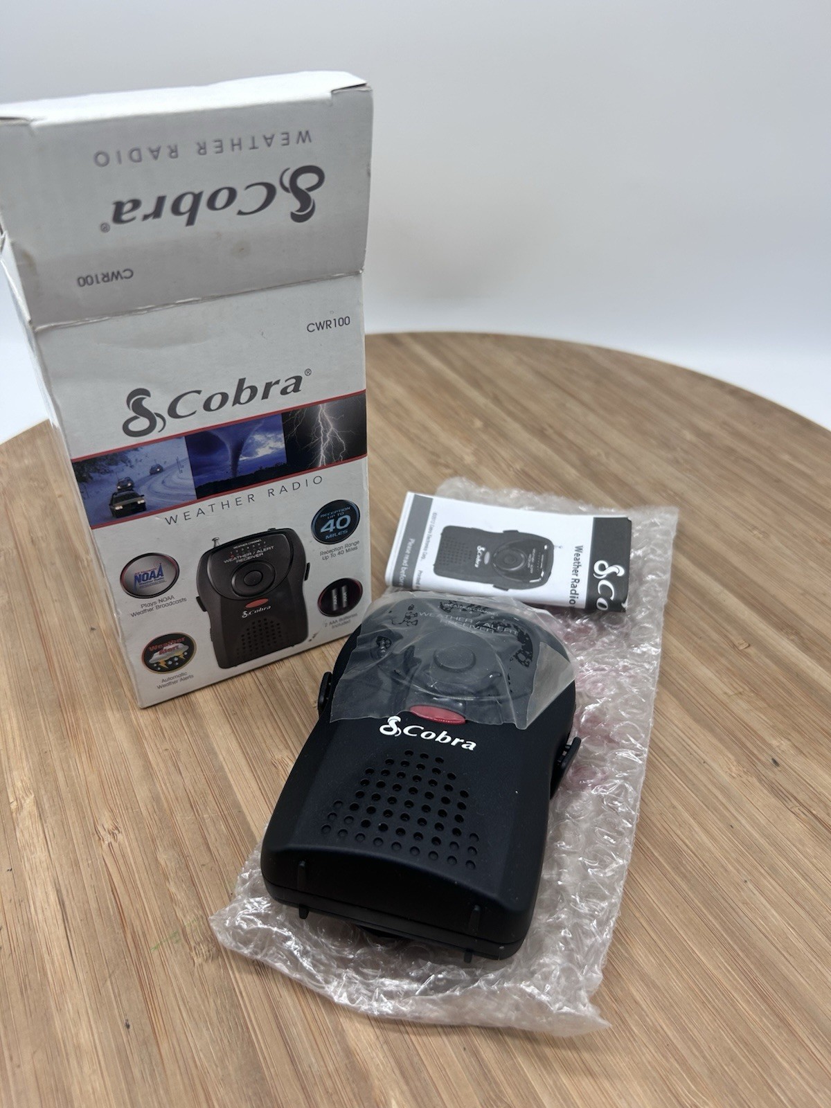 Cobra Weatherband CWR100 Portable Emergency Weather Radio with Box New