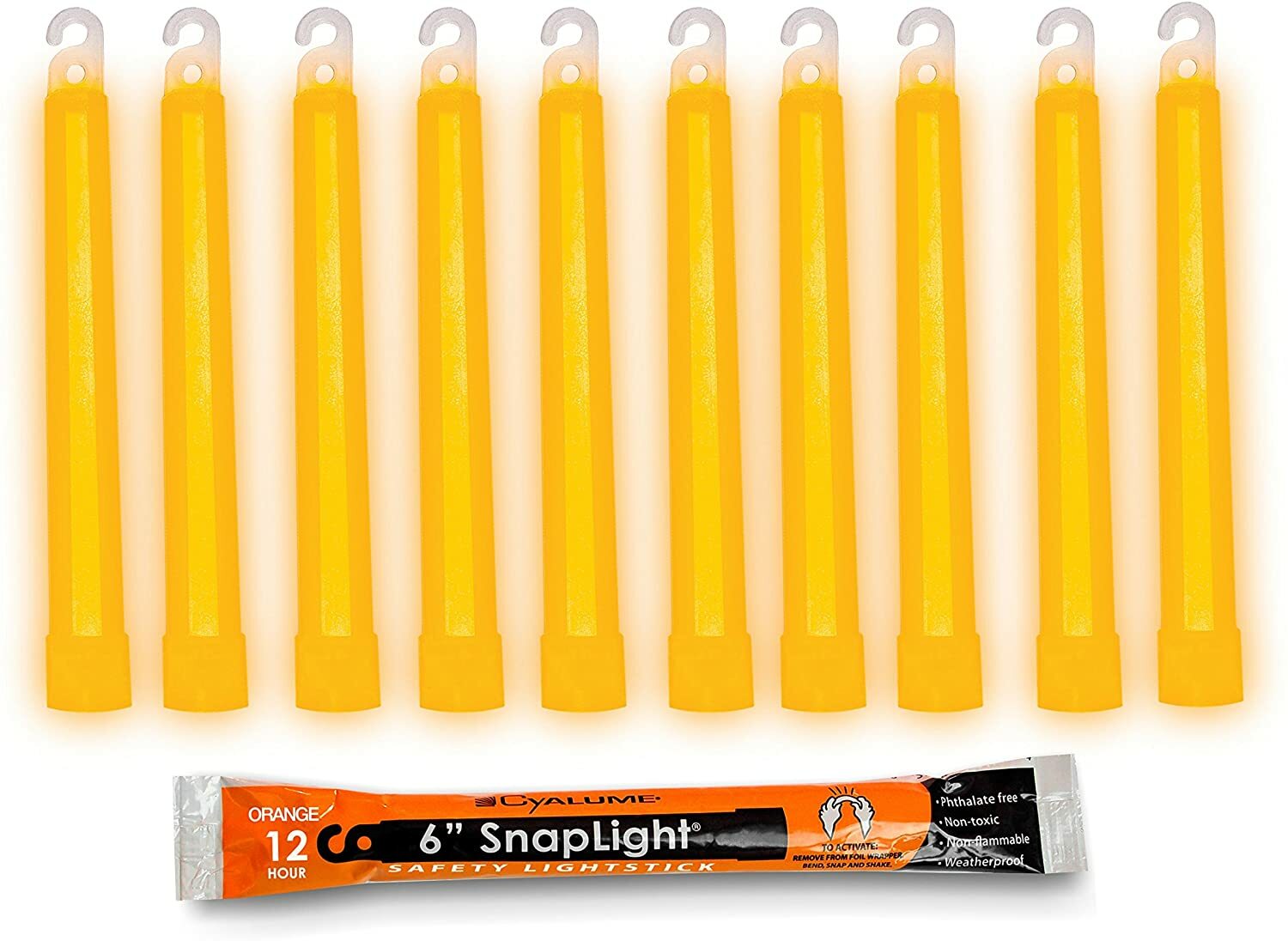Lot of 10 Orange Cyalume Lightsticks Emergency Survival Fishing Camping EXP 2022