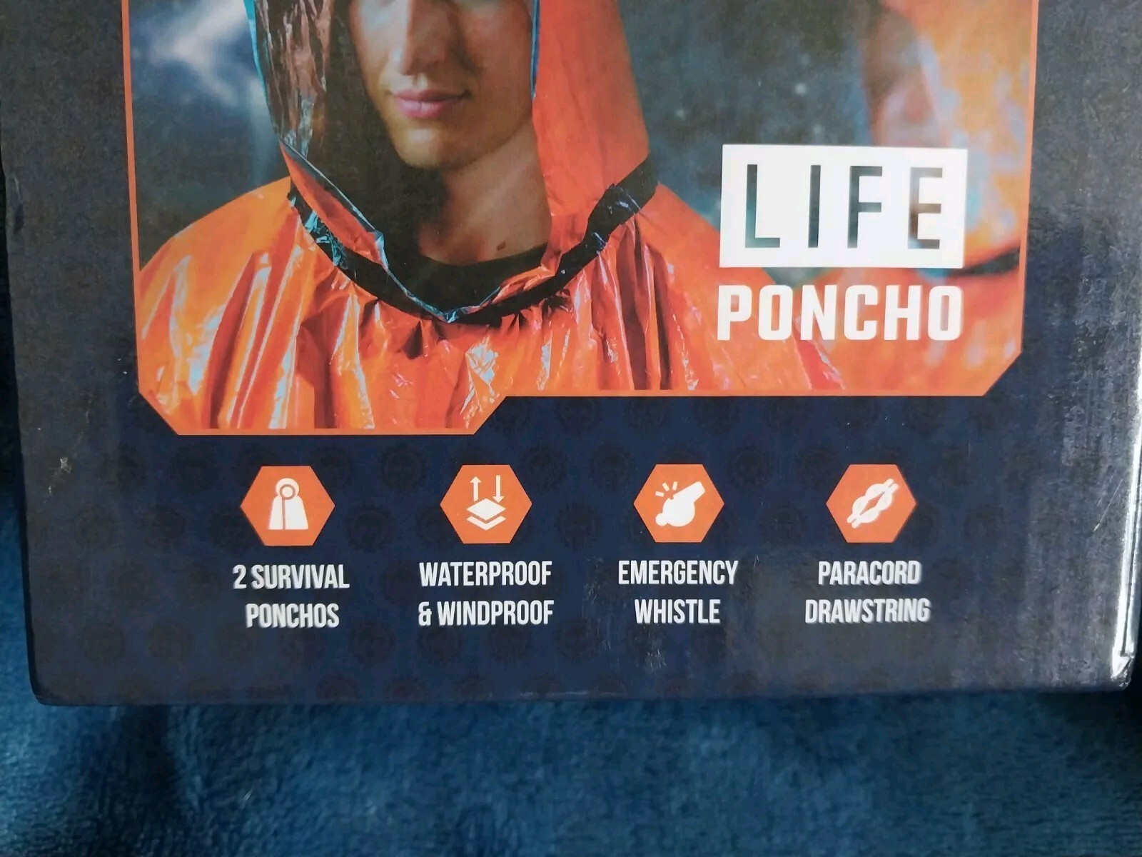 Go Time Gear Emergency Survival Poncho ,Whistle & Paracord (2-Pack)