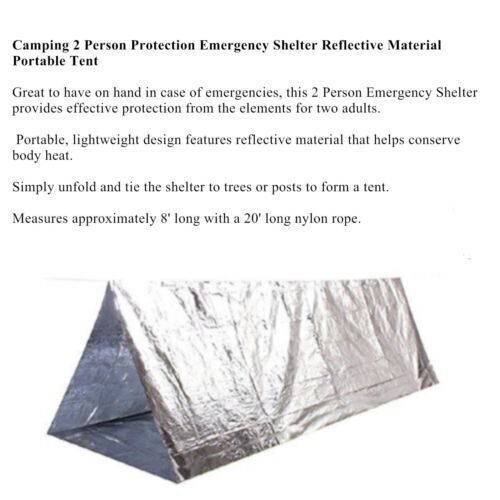 Emergency Shelter Blanket Reflective Tent 2 Person Camping Survival Bug Out Bag