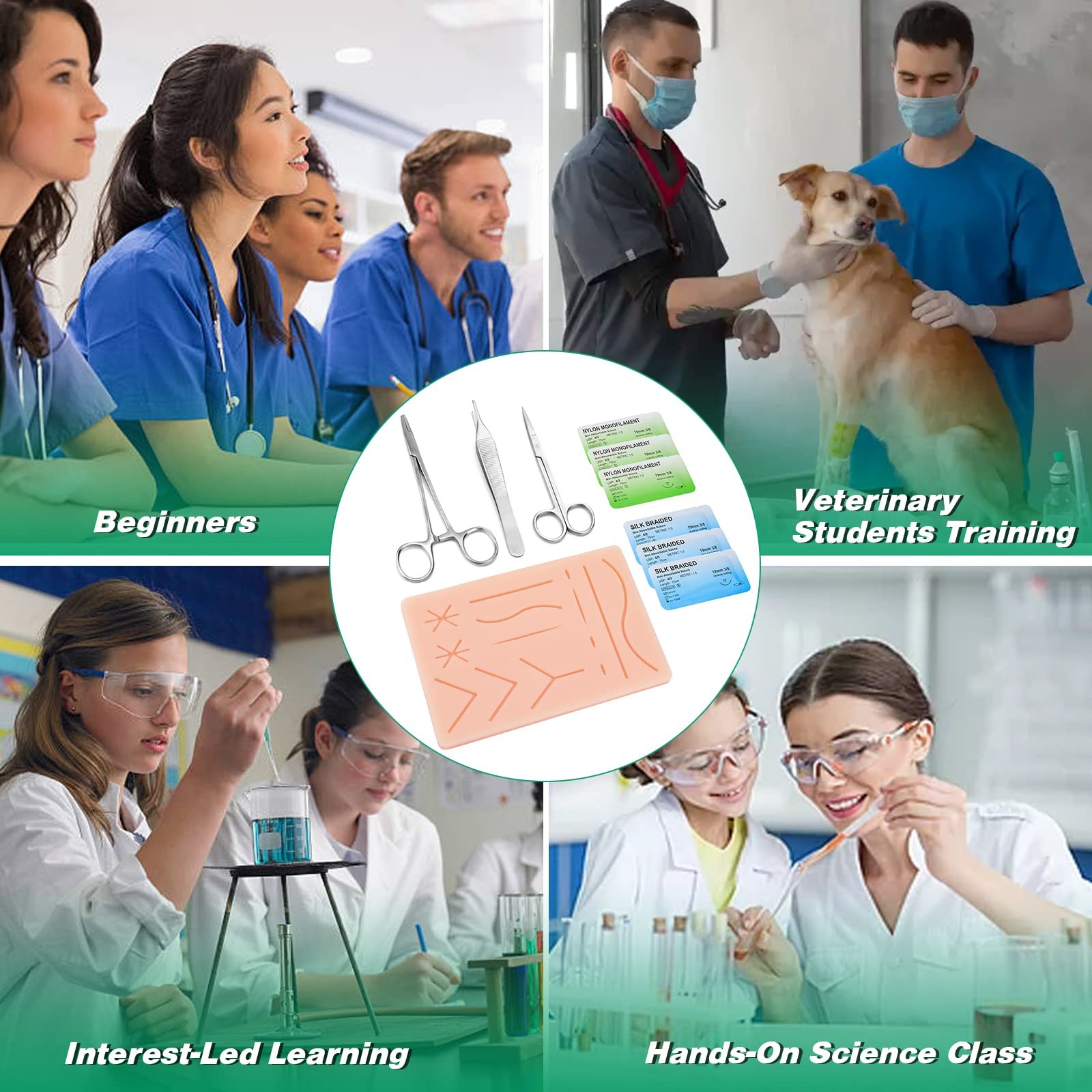 Ultrassist Suture Practice Kit for Medical and Vet Students, Starter Suture…