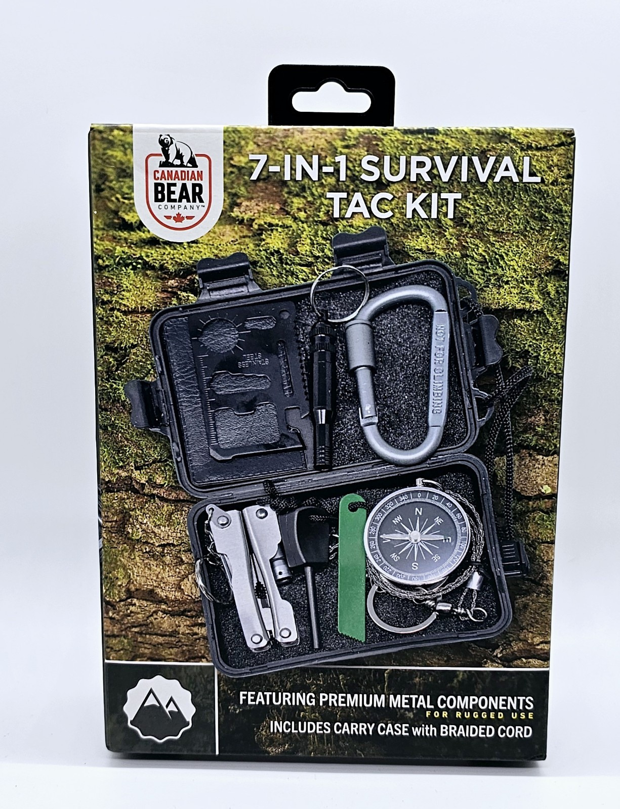 NEW Canadian Bear 7-in-1 Survival Tac Kit for Camping Backpacking Hiking Car