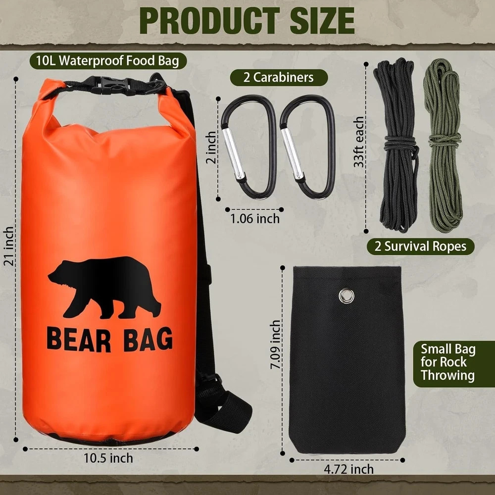 Ultralight Bear Bag Food Hanging System for Camping & Hiking – Waterproof Foo