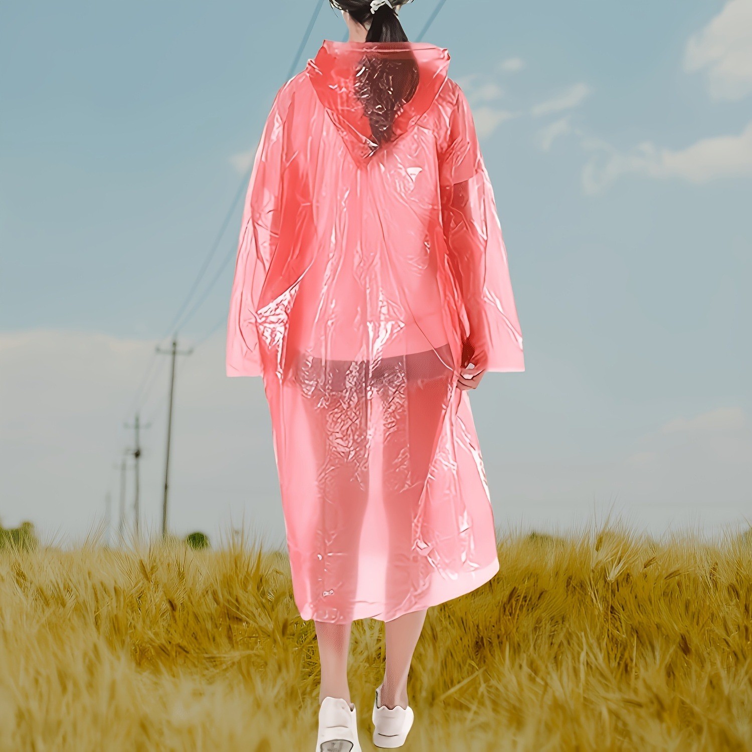 Quick Acting Durable Stable Quick-Install 3PCS Disposable Raincoat with Keychain