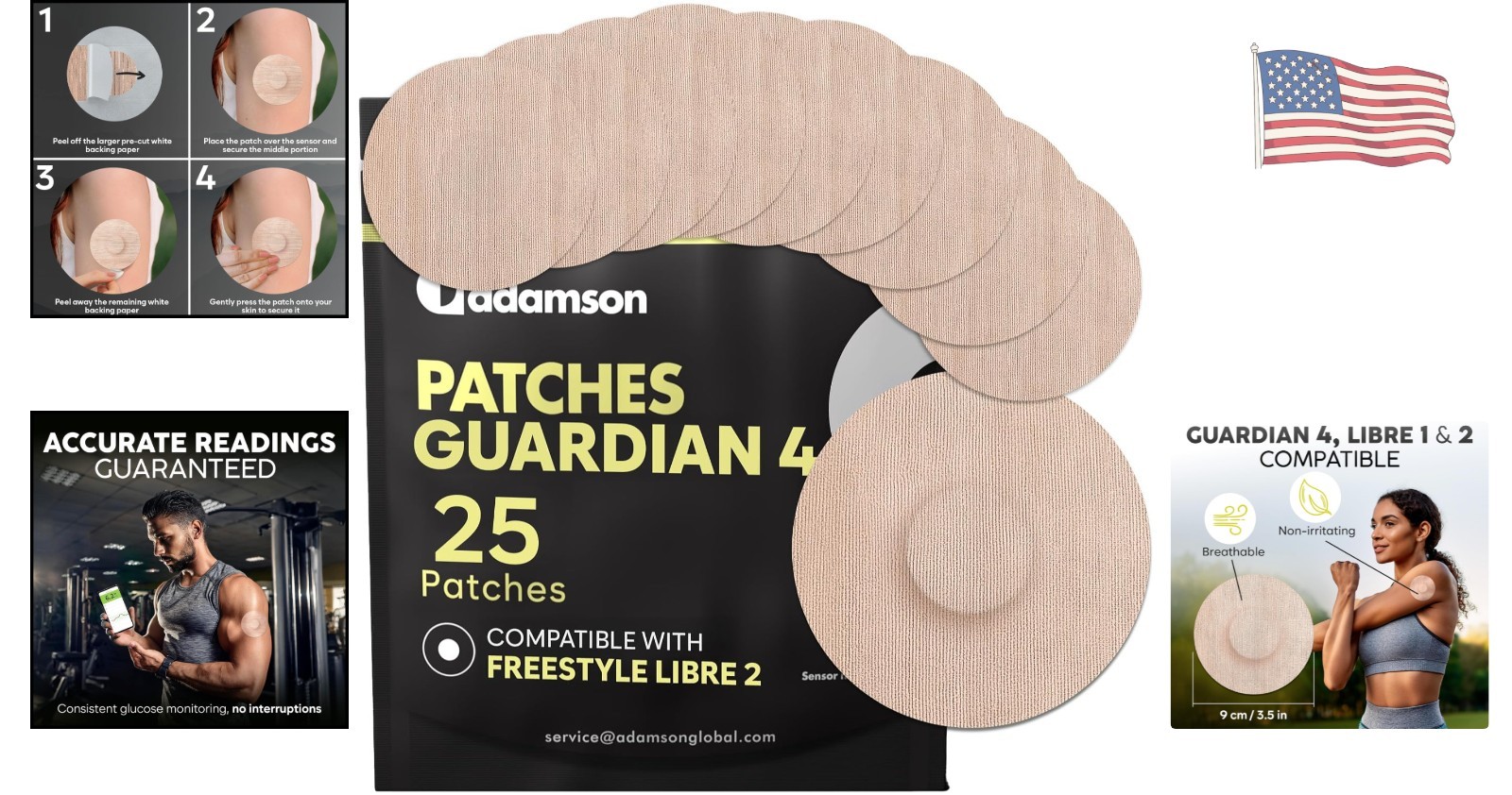 Secure & Gentle Guardian 4 Sensor Patches 25-Pack – Performance Meets Comfort