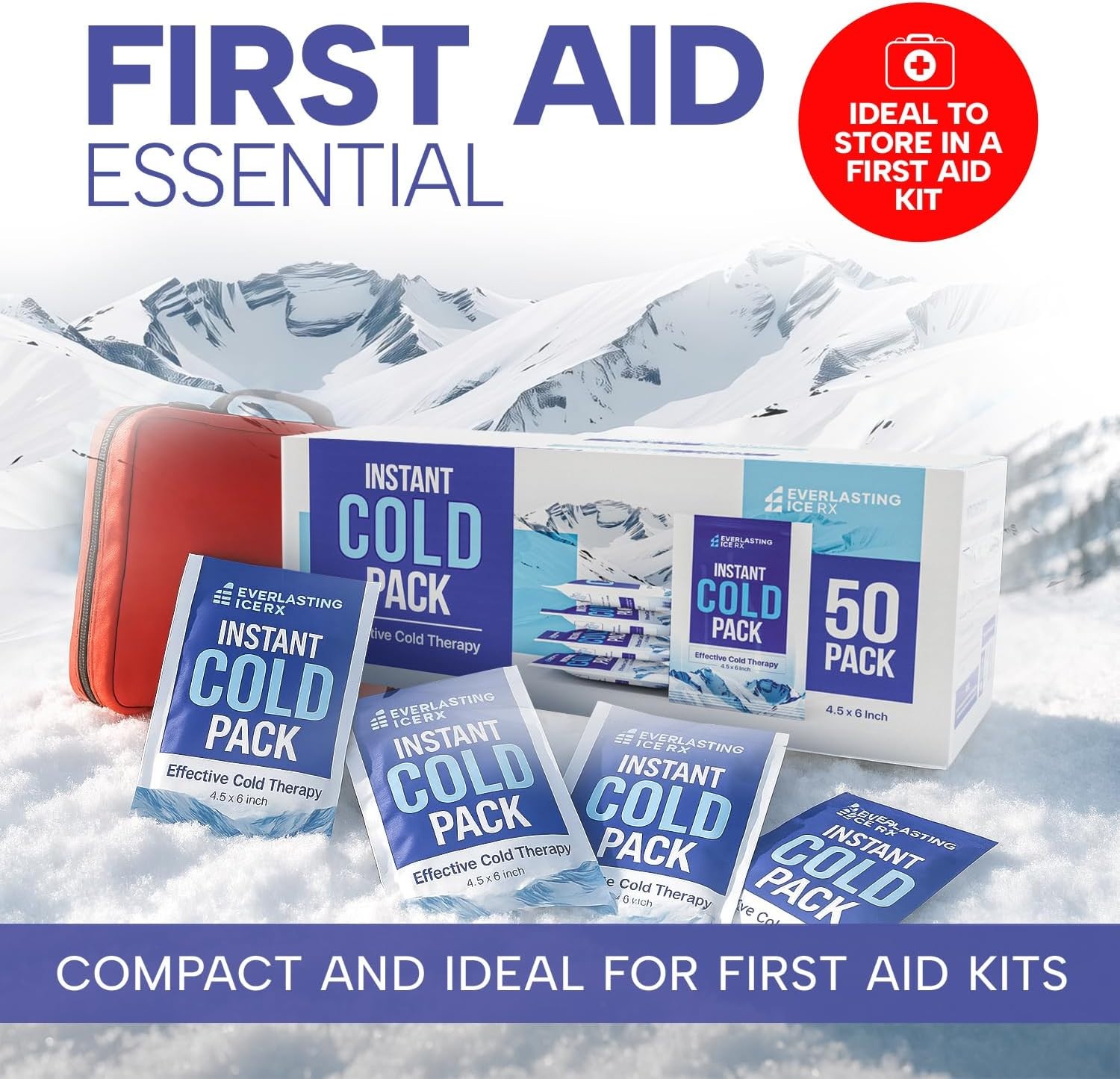 2 Pack Ice Packs Small 4″ x 6″ First Aid Emergency Survival Sports Hiking Kits