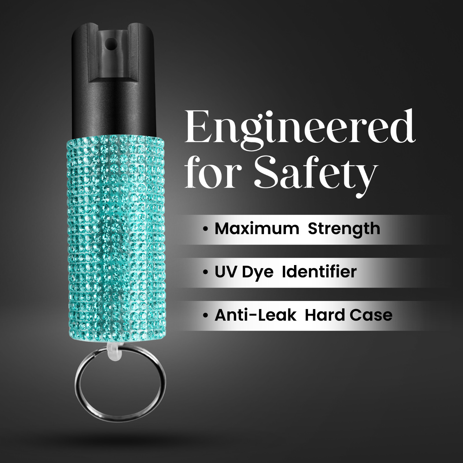 Gizmo Corner Rhinestone 16ft Range UV Dye Pepper Spray Keychain for Safety