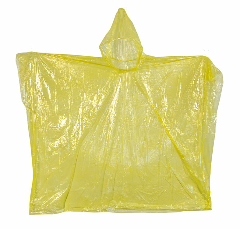 Emergency Rain Poncho Yellow Waterproof Camping Hiking Walking Backpacking