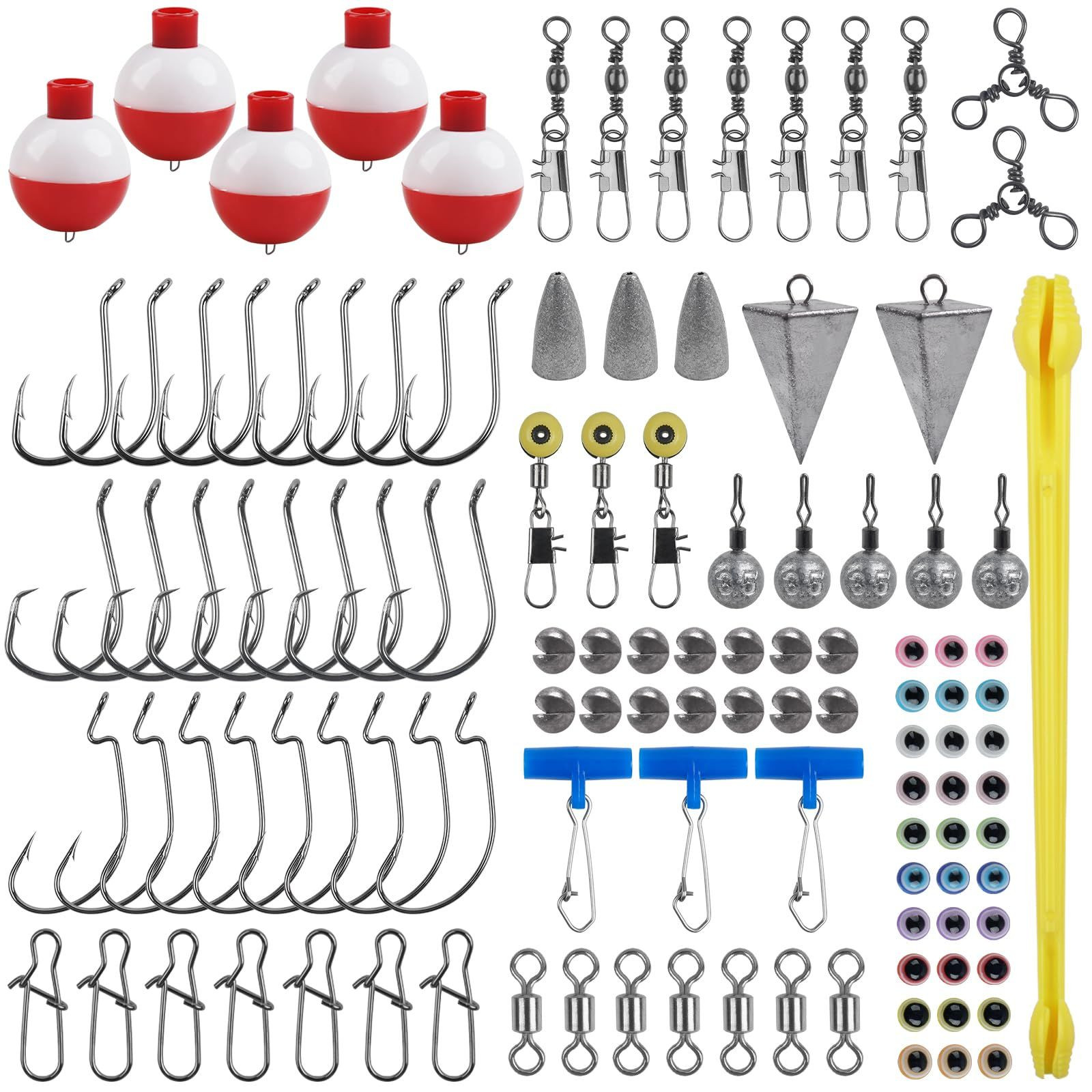 210pcs Fishing Accessories Kit, Tackle Box with Silver