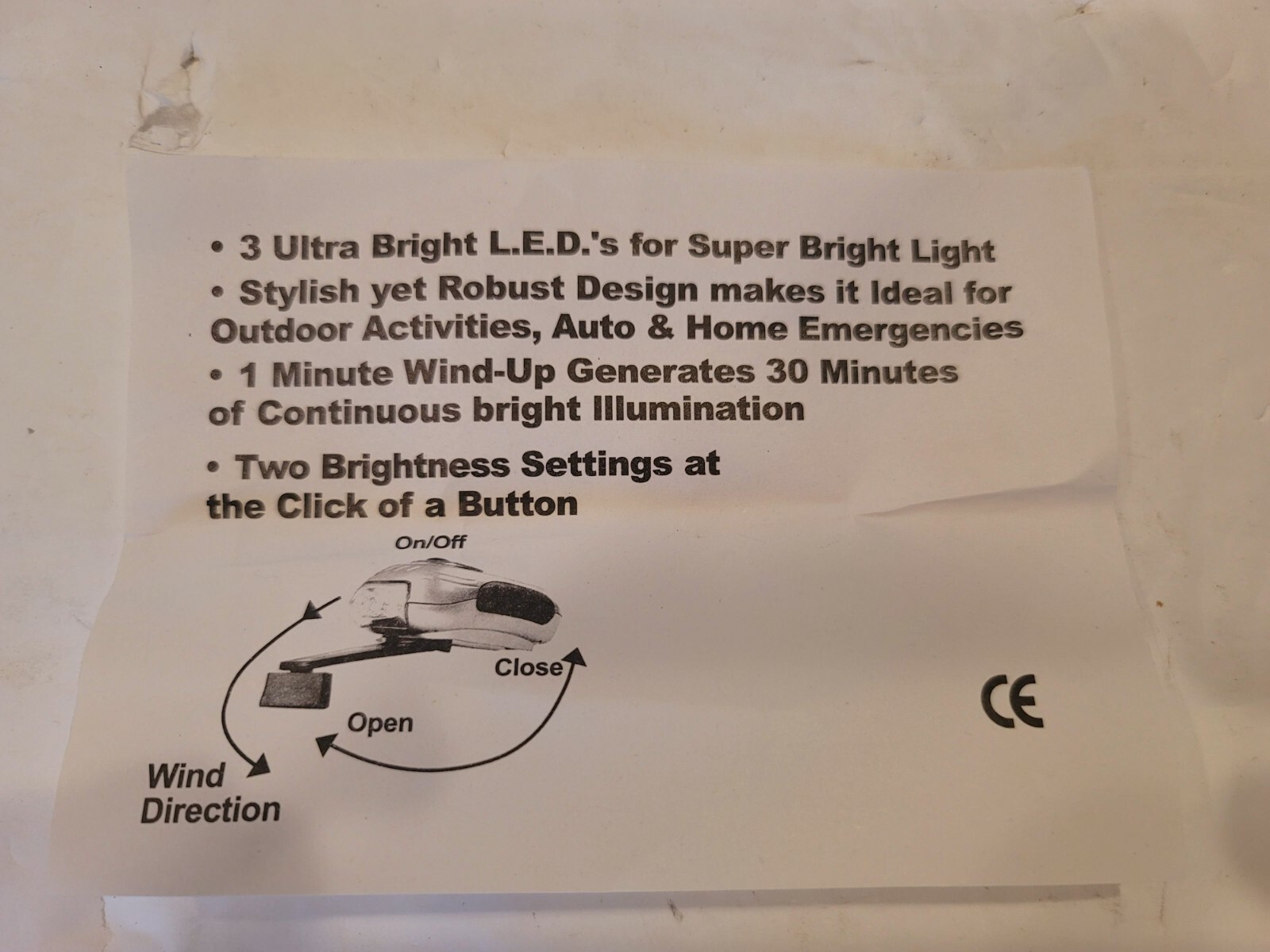 LED Hand Crank Super Bright Dynamo Wind Up Emergency Survival Flashlight 3 LED’s