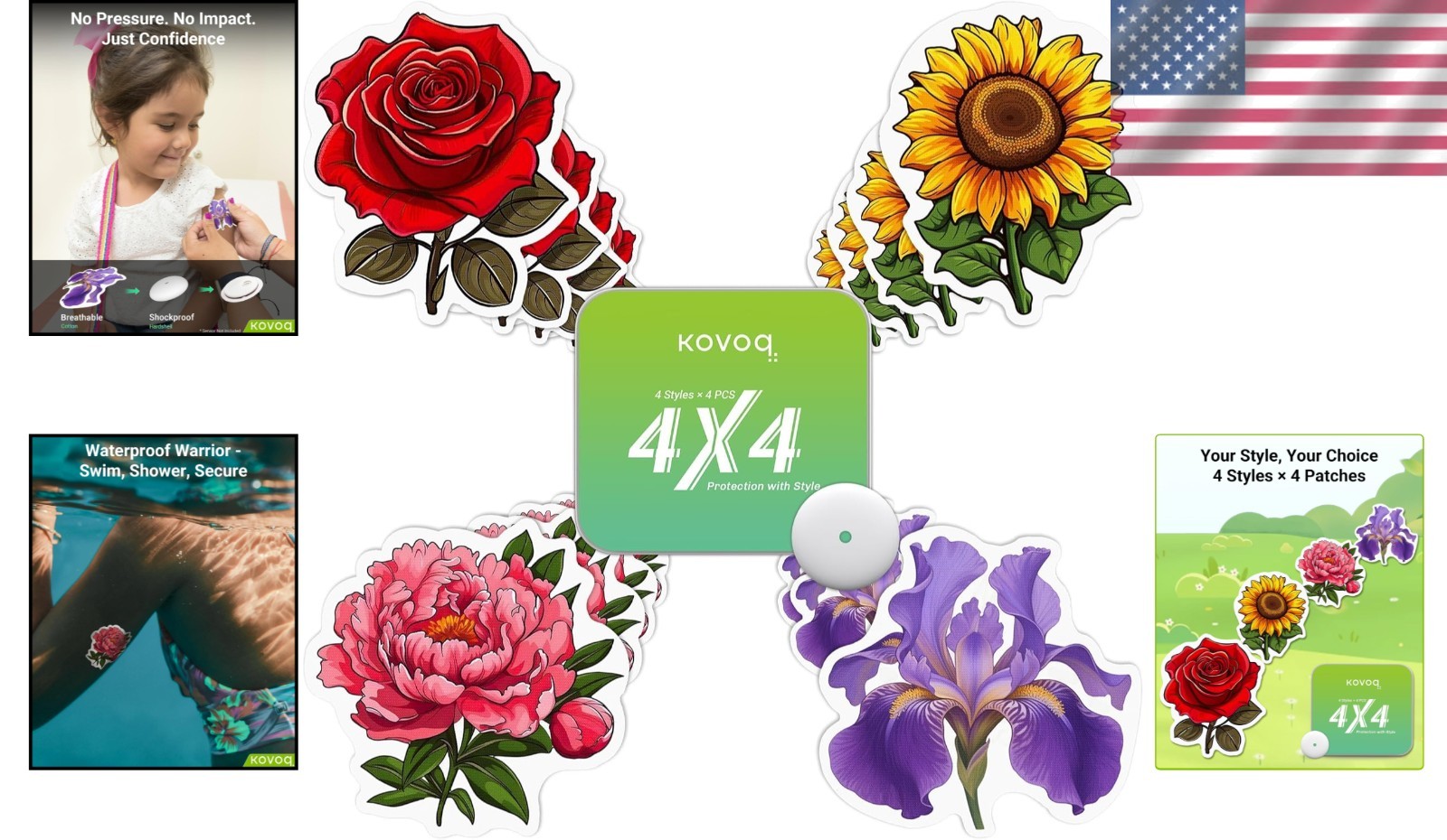 Stylish Floral Sensor Covers for Libre 3 & Plus – Waterproof and Hypoallergenic