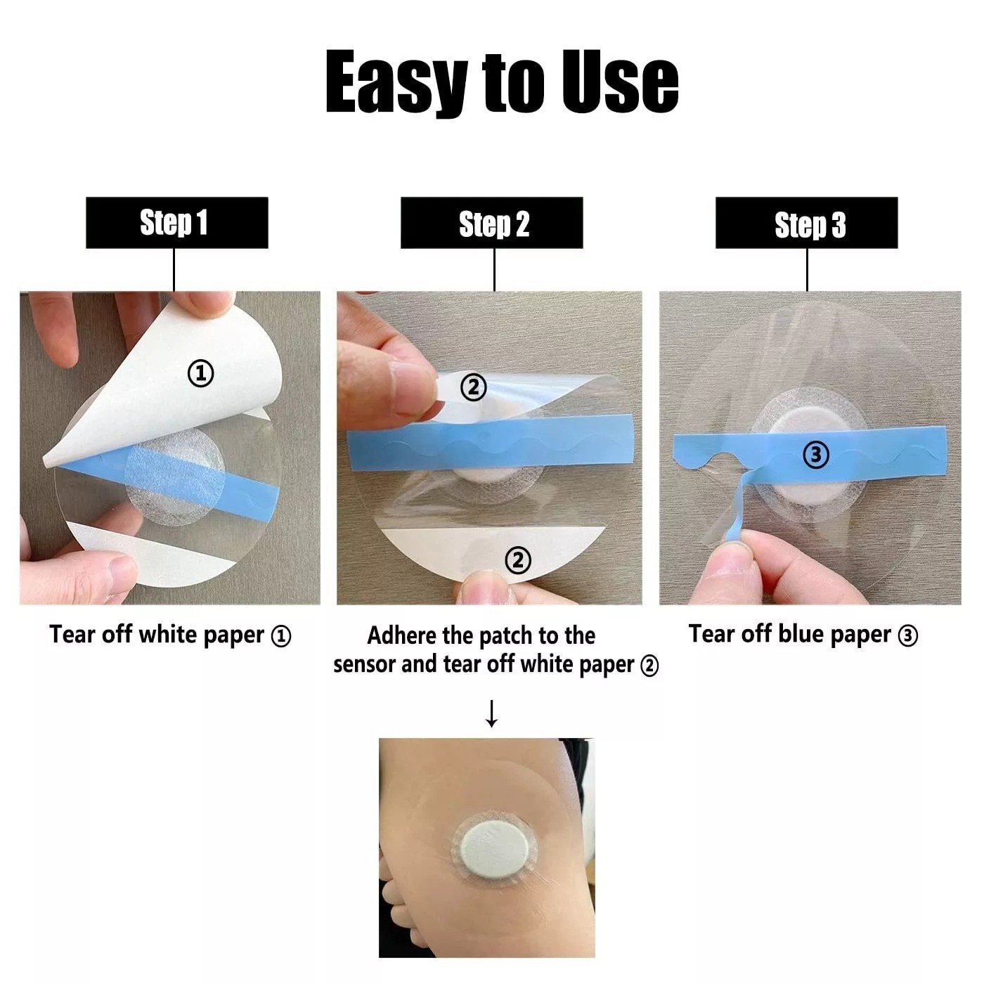 50 PCS Freestyle Sensor Covers for Libre 3-Adhesive Patches-Waterproof CGM Tap