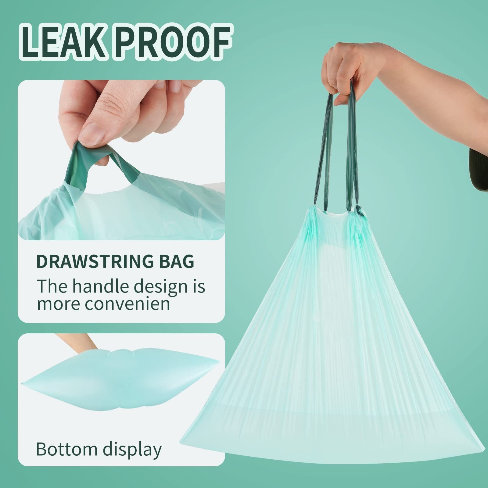 Biodegradable drawstring trash bags, 4 Gallon, 100% Compostable garbage bags …