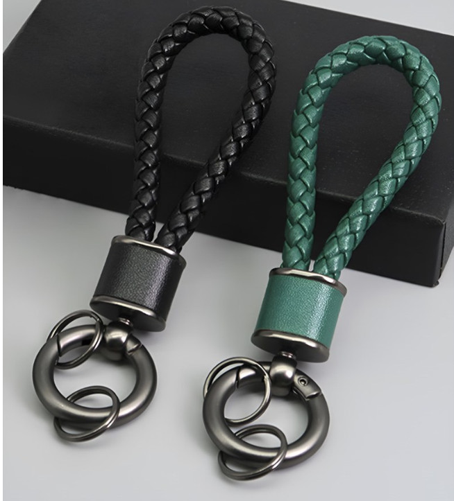 Premium Bear Car Keychain Leather Strap Bag Charm Luxury Black & Gold Gift New