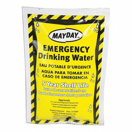 Mayday 73011 Emergency Drinking Water Pouch, 4.22 Oz, Pack Of 100