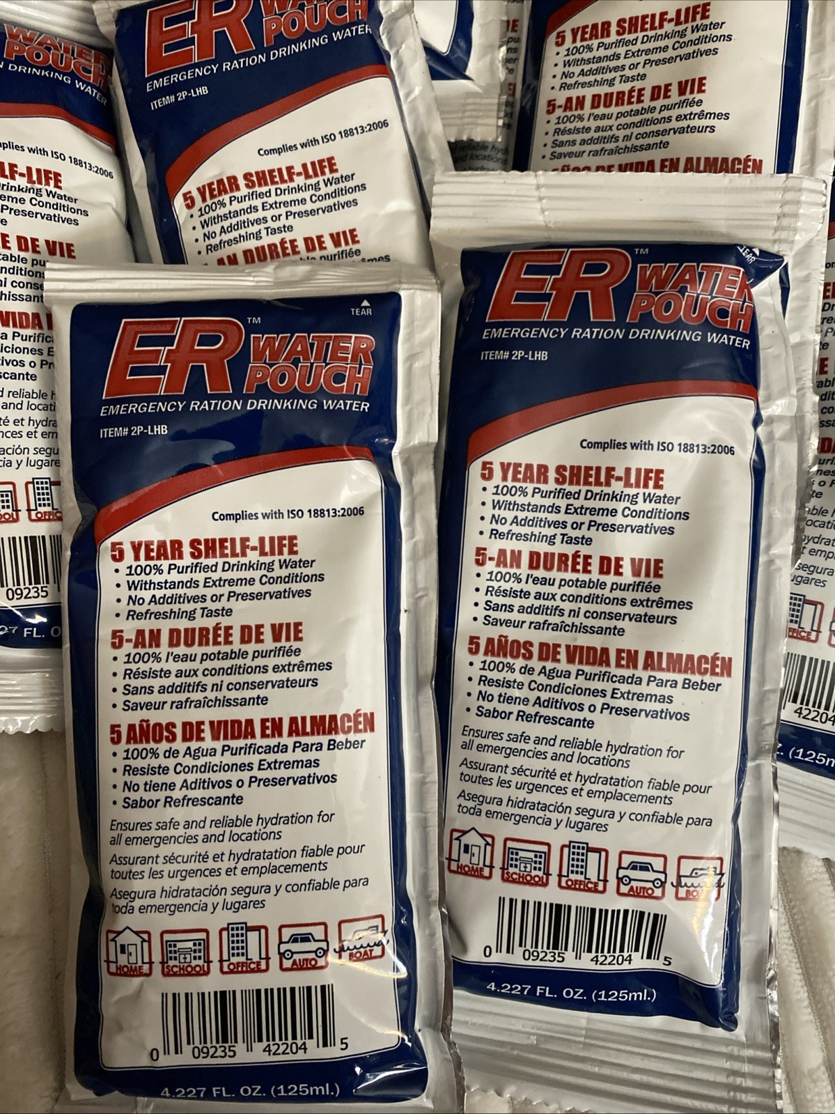 ER Water Pouch Emergency Ration Drinking Water 5-Year Shelf Life -23 Pouches