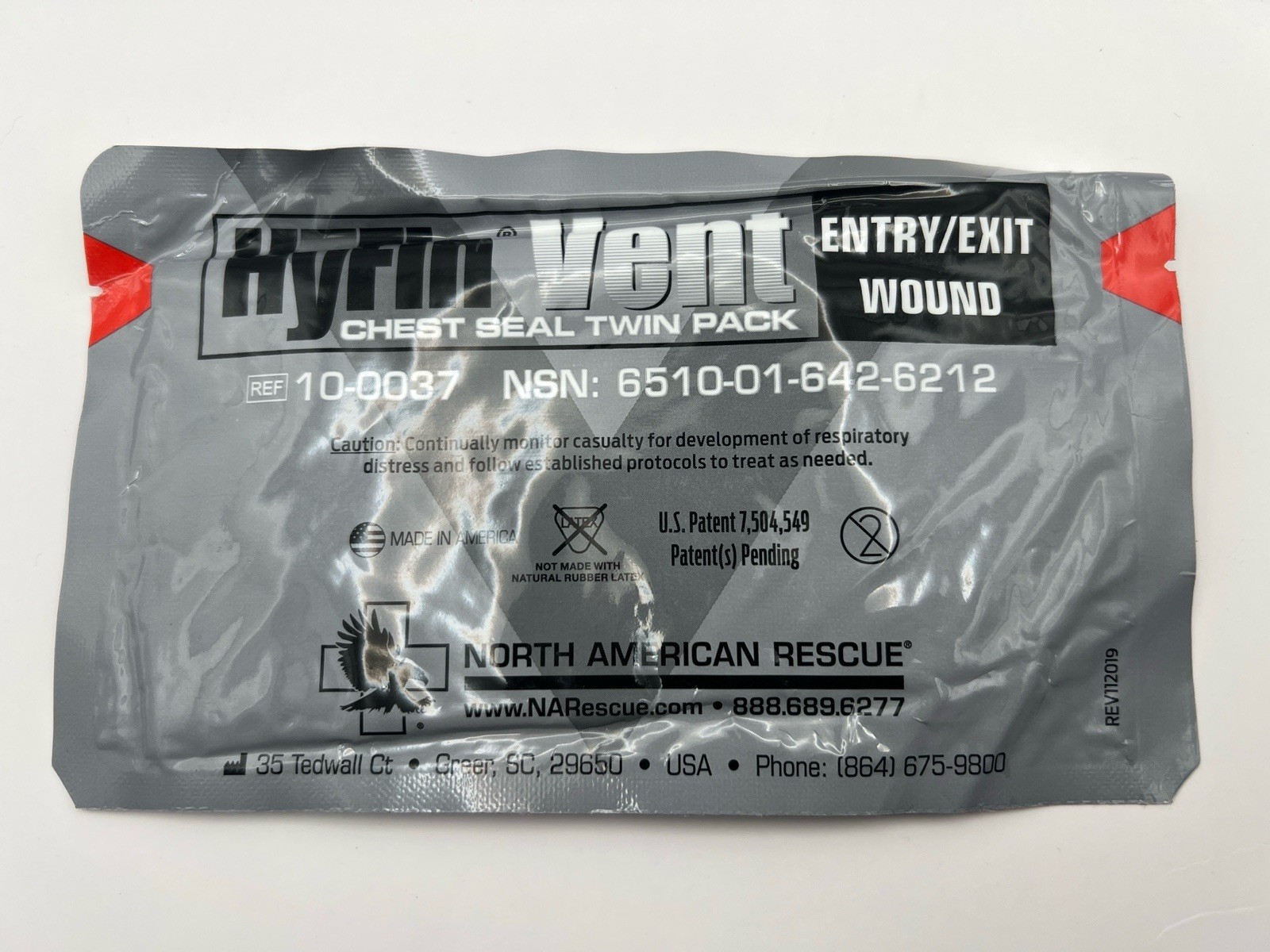 NARescue HYFIN VENT INDIVIDUAL CHEST SEAL THREE CHANNEL DESIGN – 1 PACK 2026