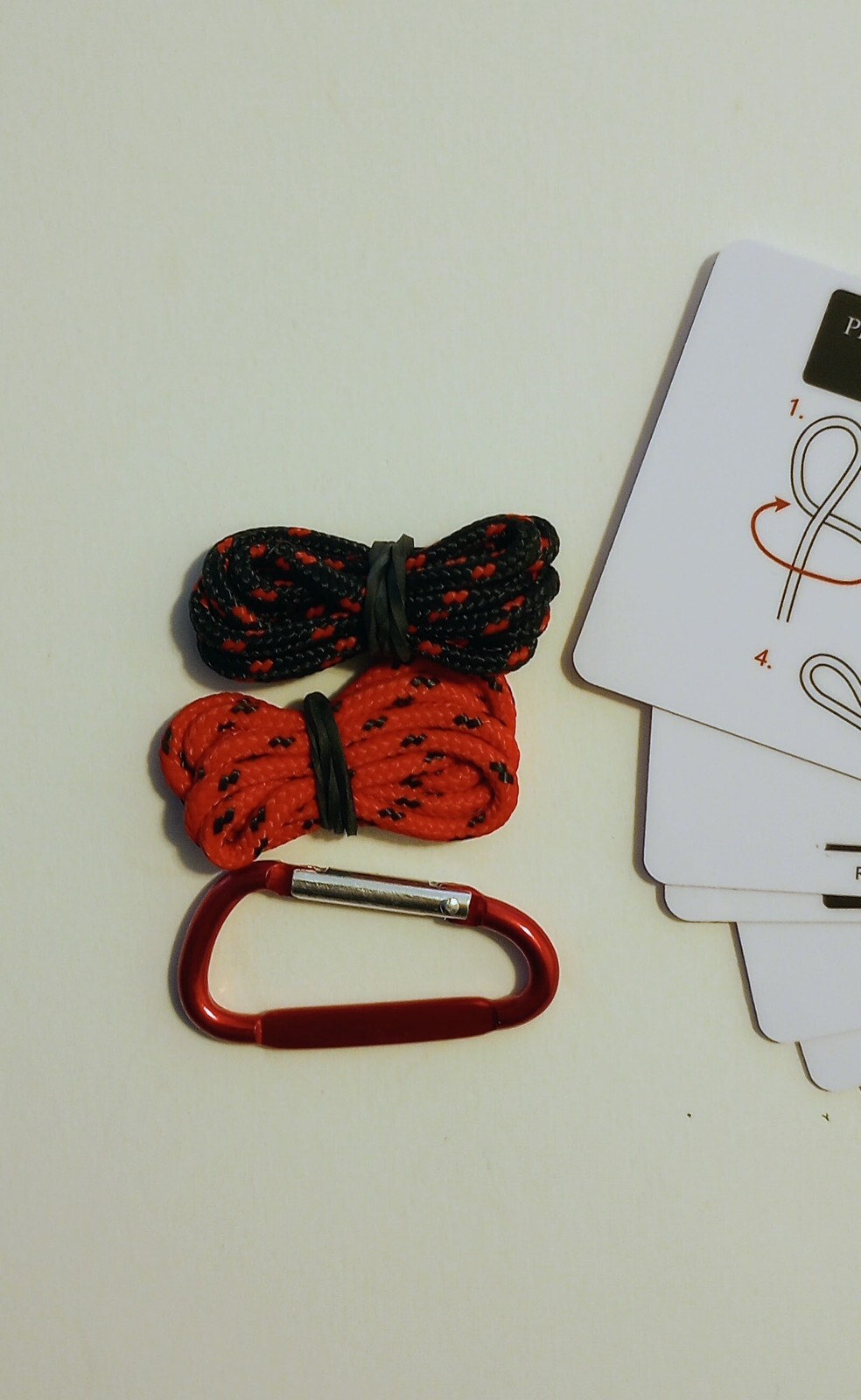 Cabela’s Knot Tying Kit Wallet Size Cards – 2 Practice Cords – Carabiner NEW