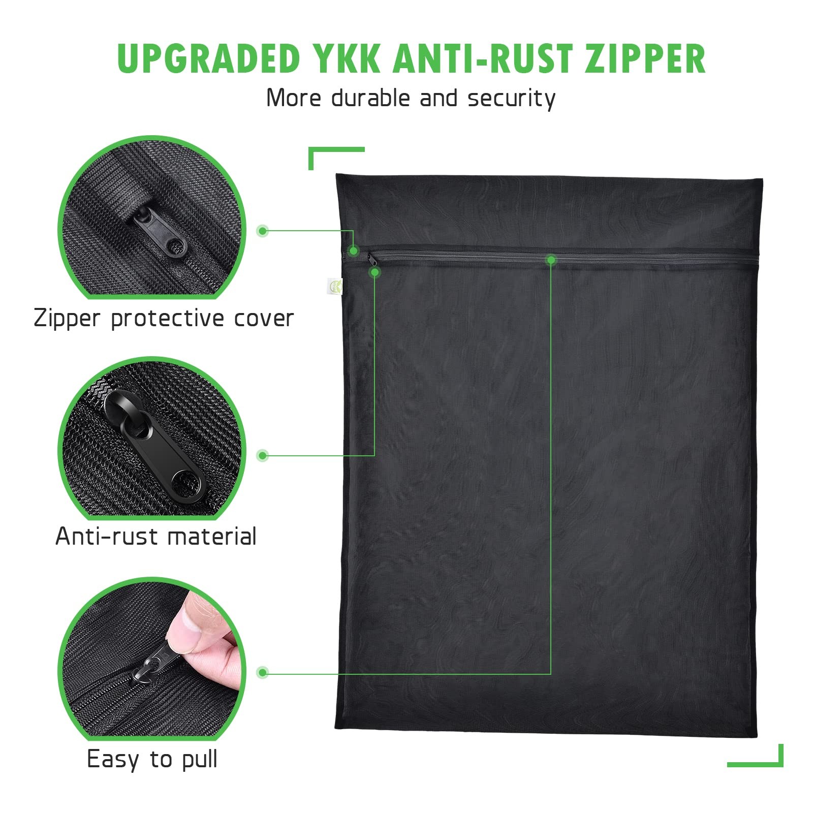 2 Pack Mesh Laundry Bags 24 x 32 inch Garment Bag 2 Large, Black