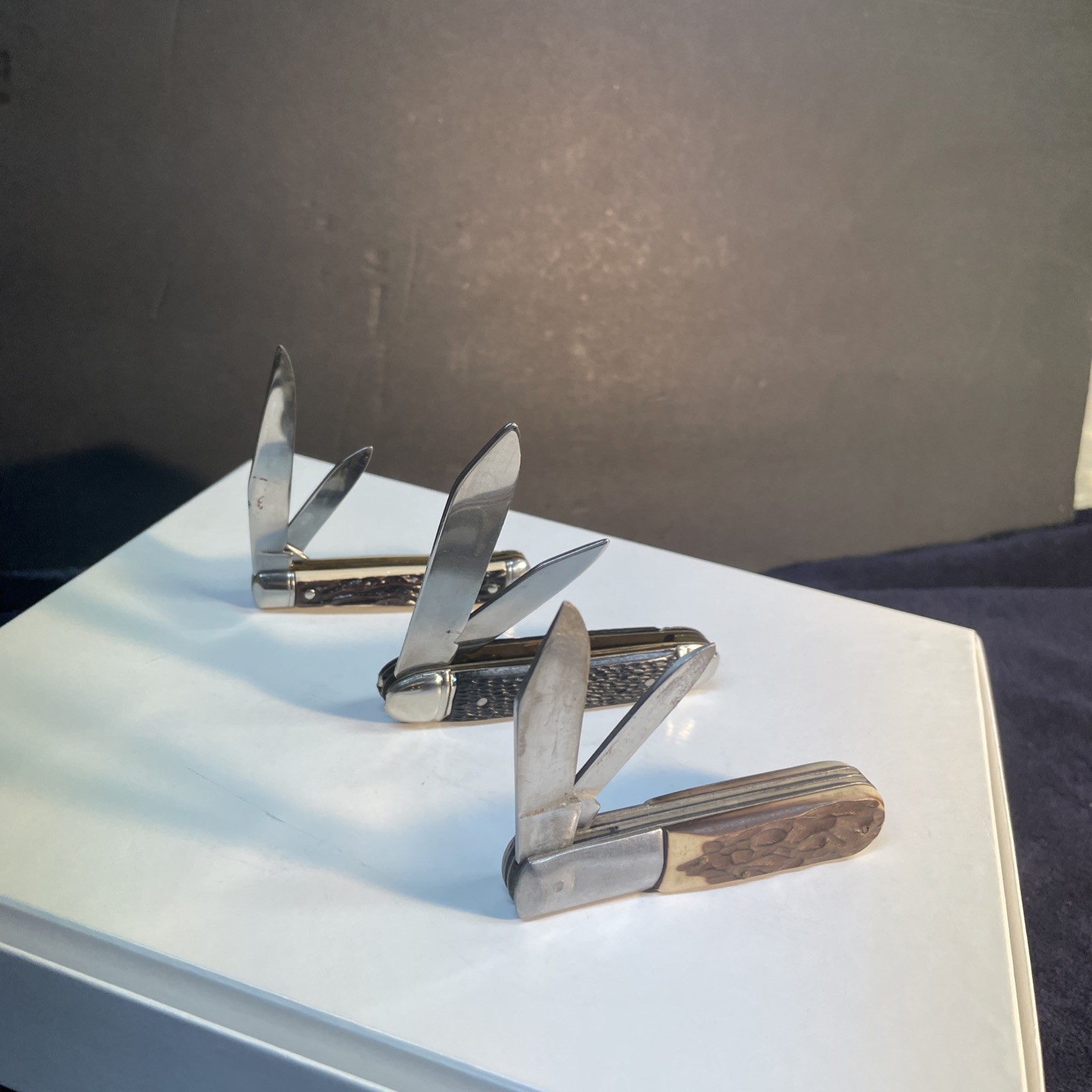 Set Of Three Camping Knives All In Very Good Working Order ￼