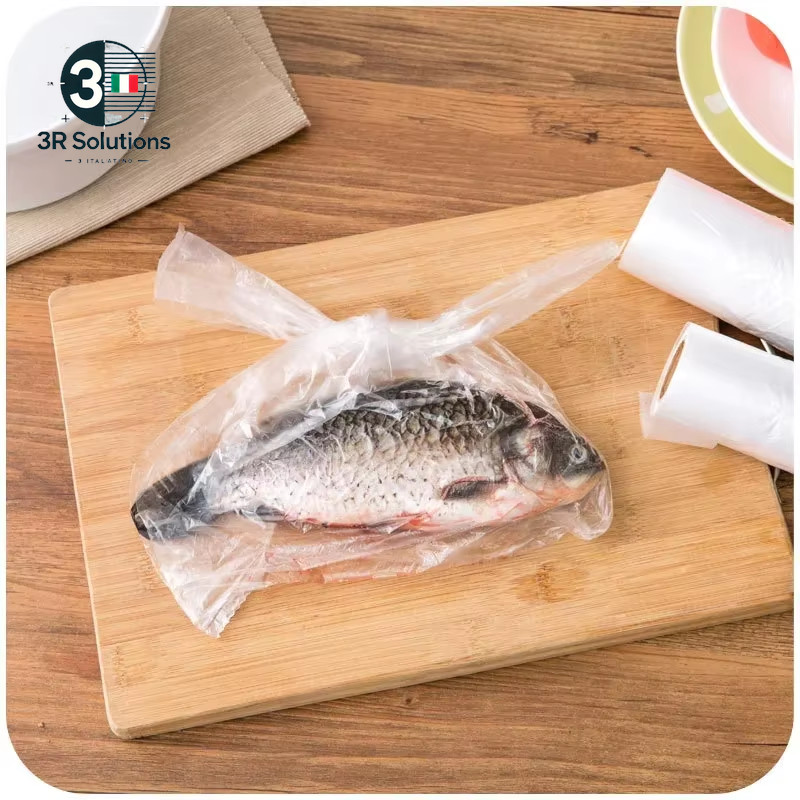 100 Pieces Clear Roll Plastic Bags for Storage