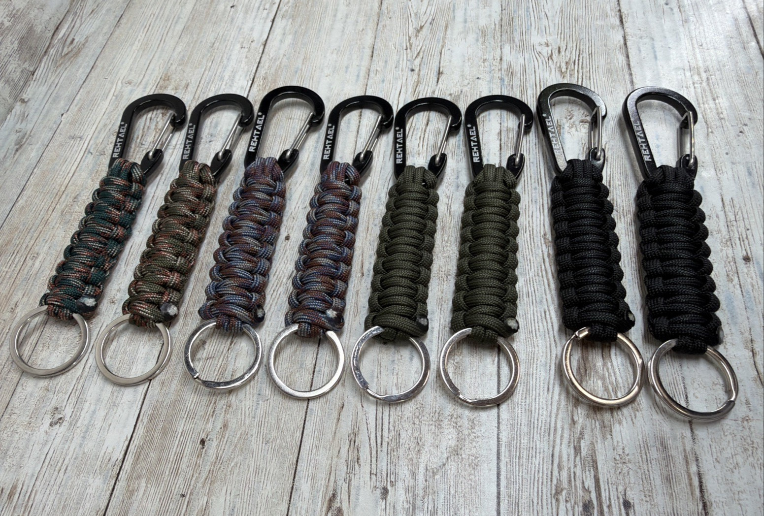 REHTAEL Keychain Paracord Carabiner Military Braided Heavy Duty Key Chain 2 Pack