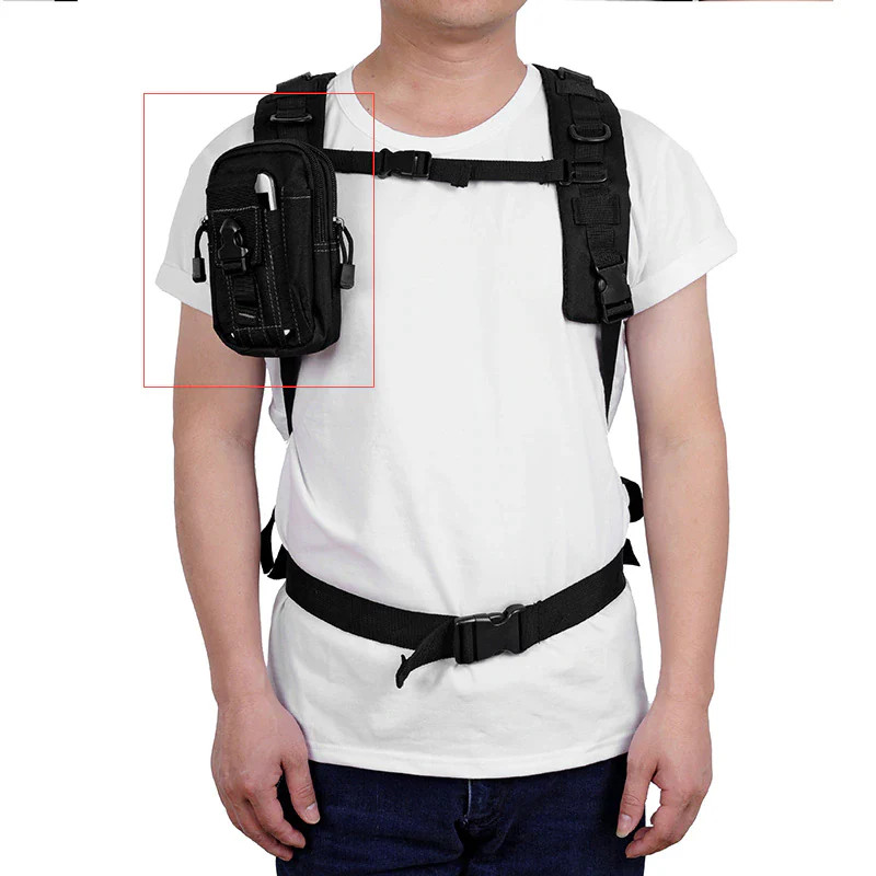 Camping Tactical Pocket, Adjustable for Gym Outdoor (Black)