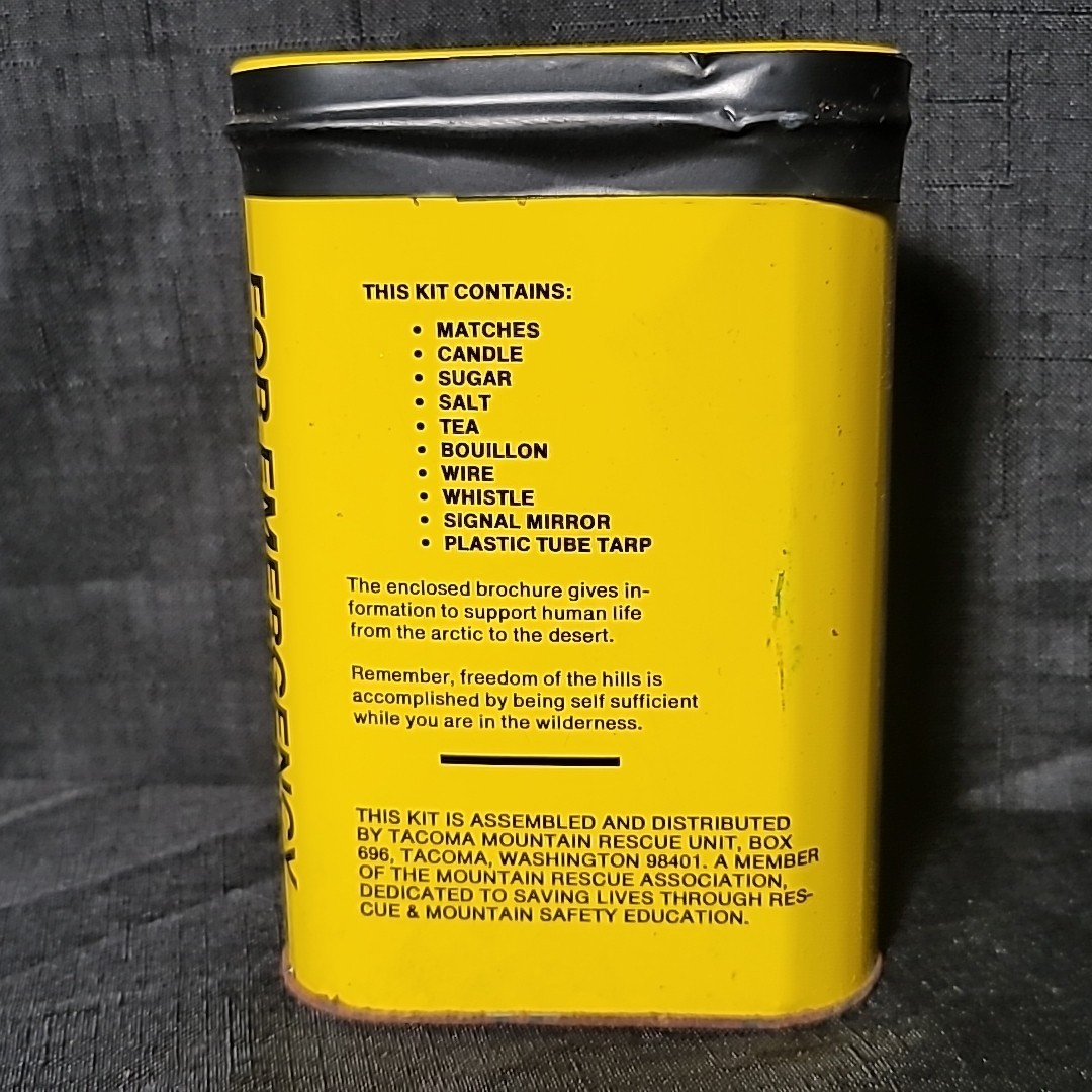 Vintage “Your All purpose Storm Kit” by Tacoma Mountain Rescue Camping Emergency