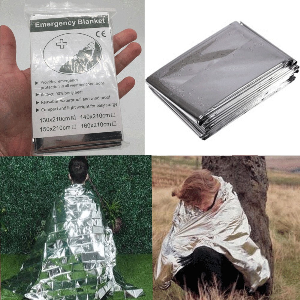 4x Emergency BLANKET Thermal Survival Safety Insulating Mylar Heat 84″ X52″ zz