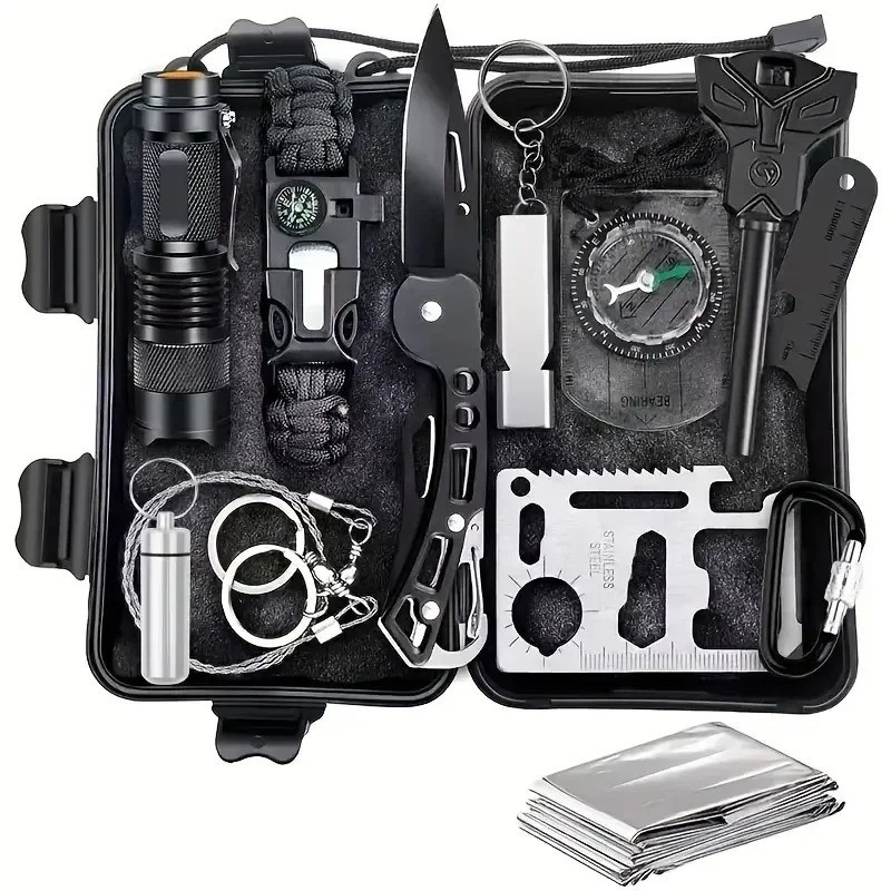 Survival Kit 28 in 1, Teakwood Survival Gear, Survival Gear Tool Emergency Gift