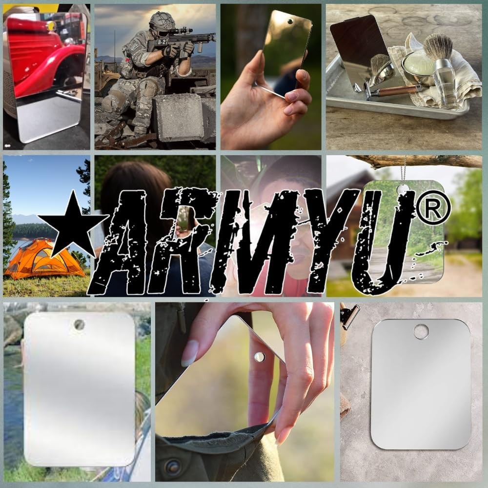 Universe Camping Mirror Stainless Steel 3″x4″ – Portable