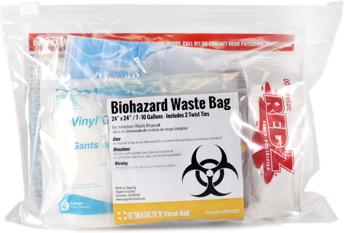22 Piece Bodily Fluid Clean up Pack/Bloodborne Pathogen Spill Kit – Be OSHA Comp
