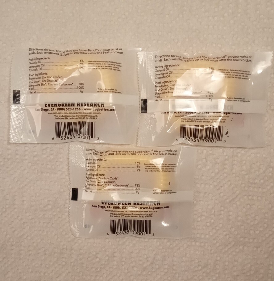 Super Band Mesquito Repellent Bracelet Wristband Individually Wrapped (3 PCS)