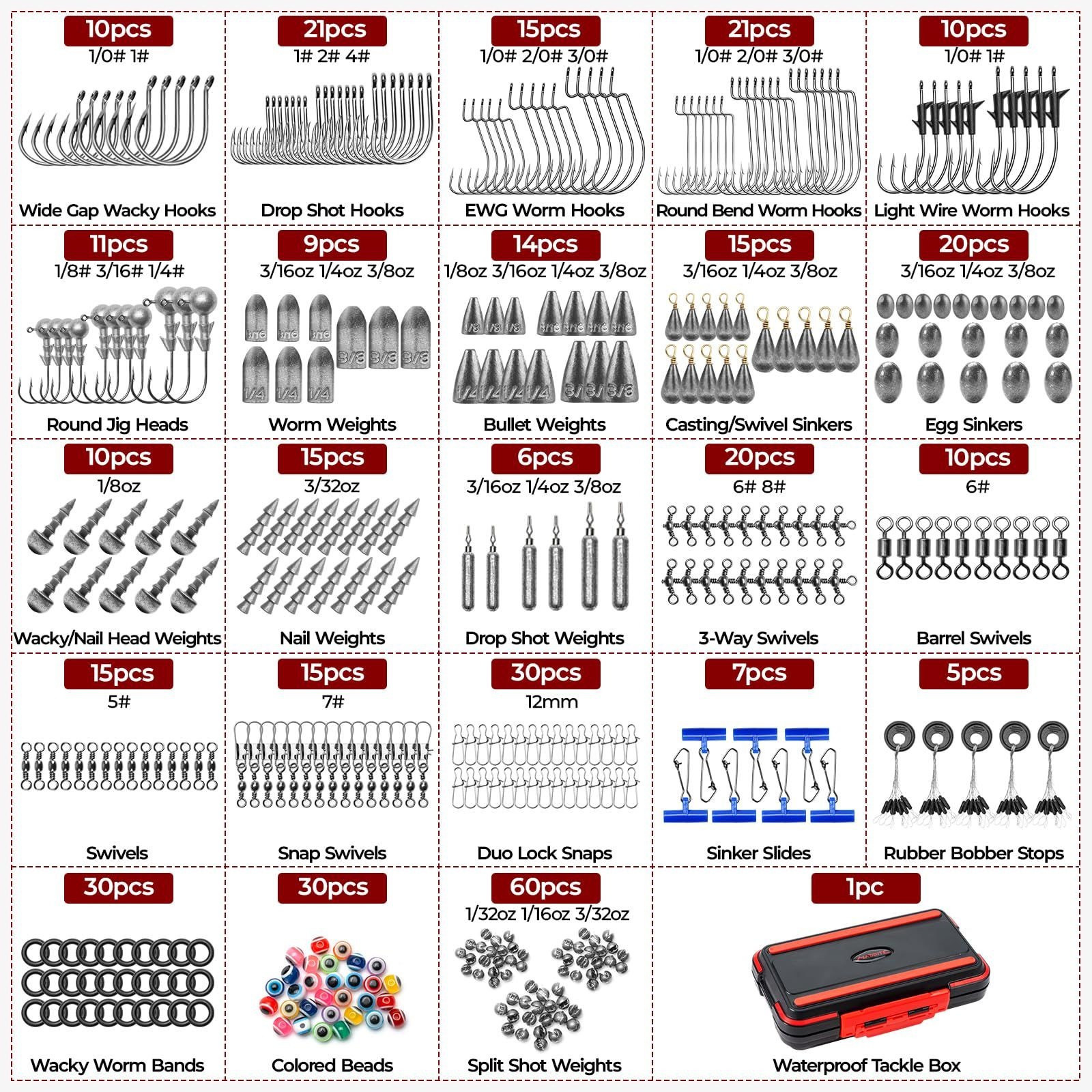 MadBite by KastKing 400-Pieces Freshwater Terminal Tackle Kit, Endorsed by…