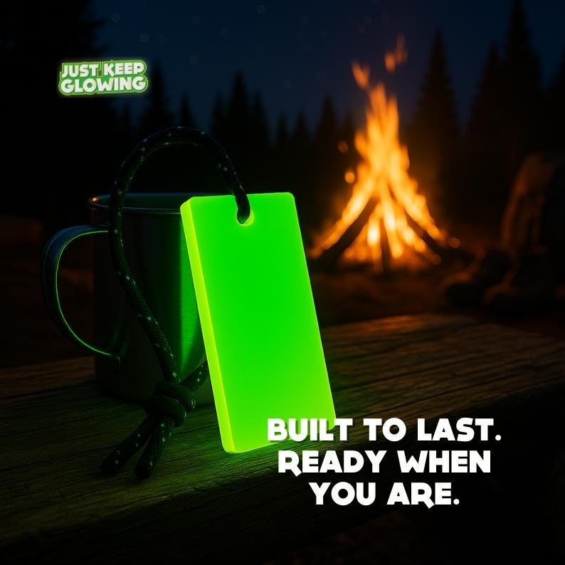 1 set 4 pcs Glow in Dark Emergency Light Reusable Survival Camping Handmade USA