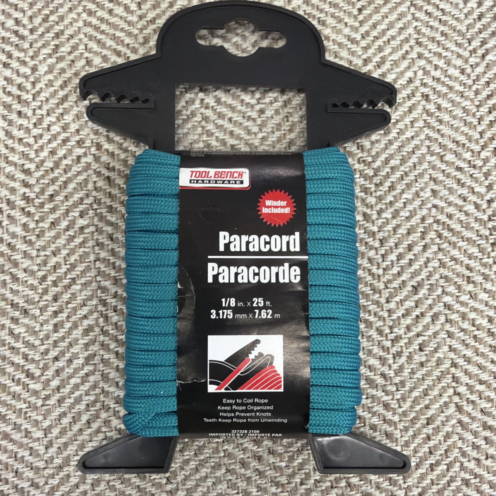 Paracord Teal 1/8 In. X 25 Ft. Winder Included-Brand New-SHIPS N 24 HOURS