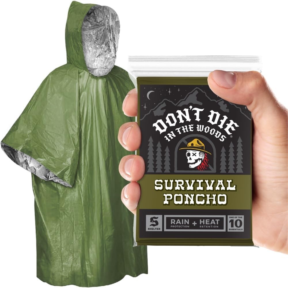 – Rain + Heat Emergency Poncho – Wearable Mylar Space Blanket For Hiking