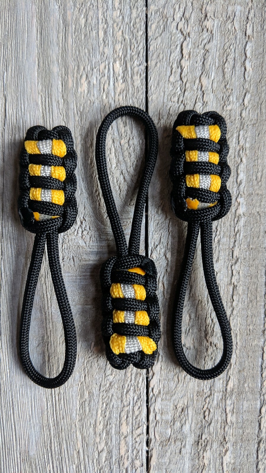 Pack of Three 3 1/2″ Paracord Zipper Pull (Bunker Gear Theme)[Combined Shipping]