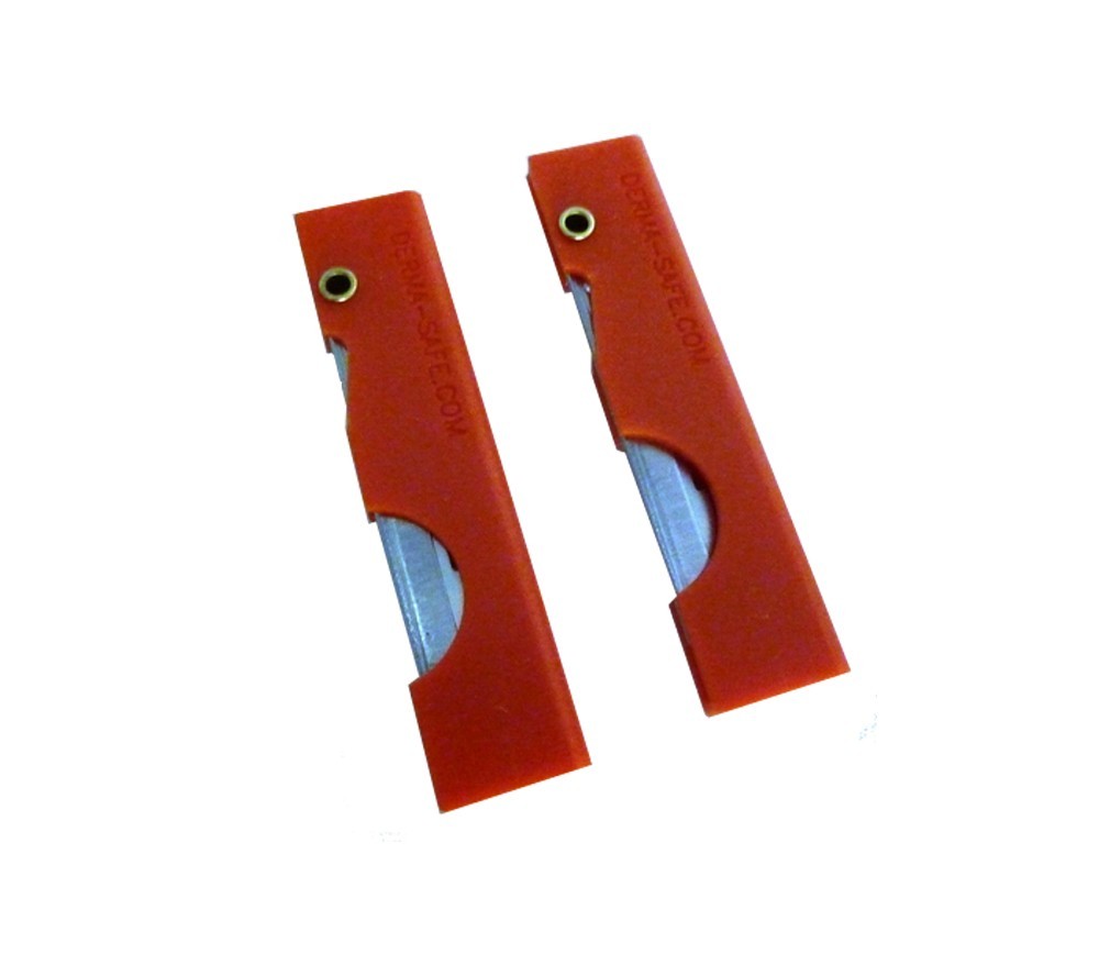 Derma Safe Folding Razor Knife 10 pack Orange for SERE Survival Tool Kit Blade