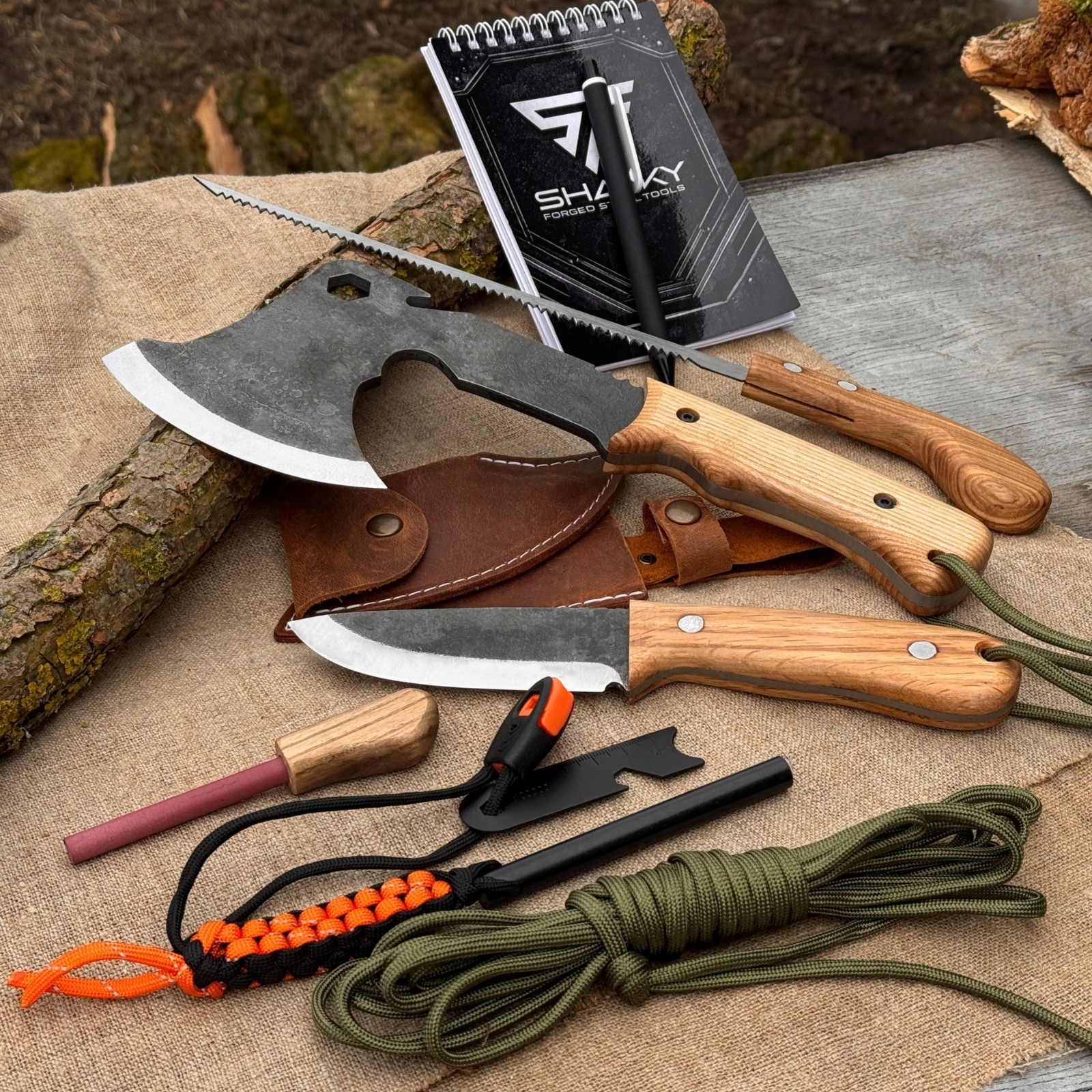 Sharky Camping Kit Bushcraft Gear Set for Hiking, Fishing, Survival, Outdoor Use