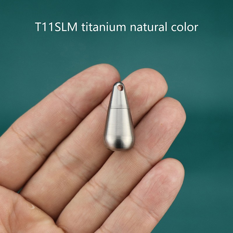 1Pc Mini Medicine Pill Box Pure Titanium Waterdrop Pendant Small Pill Bottle