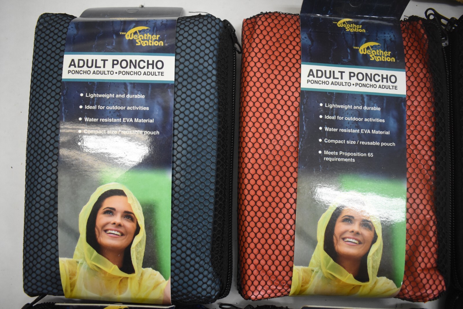 Lot of 6 The Weather Zone 3100 Rain Ponchos Assorted Colors One Size Fits All