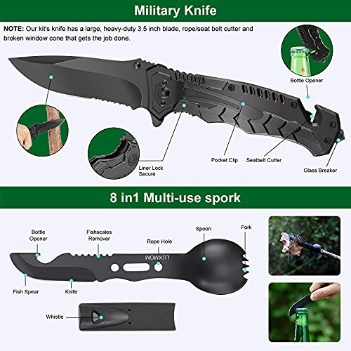Gifts for Men Dad Husband Teenage Boy, Survival Kit 28 in 1, Survival Gear Tool