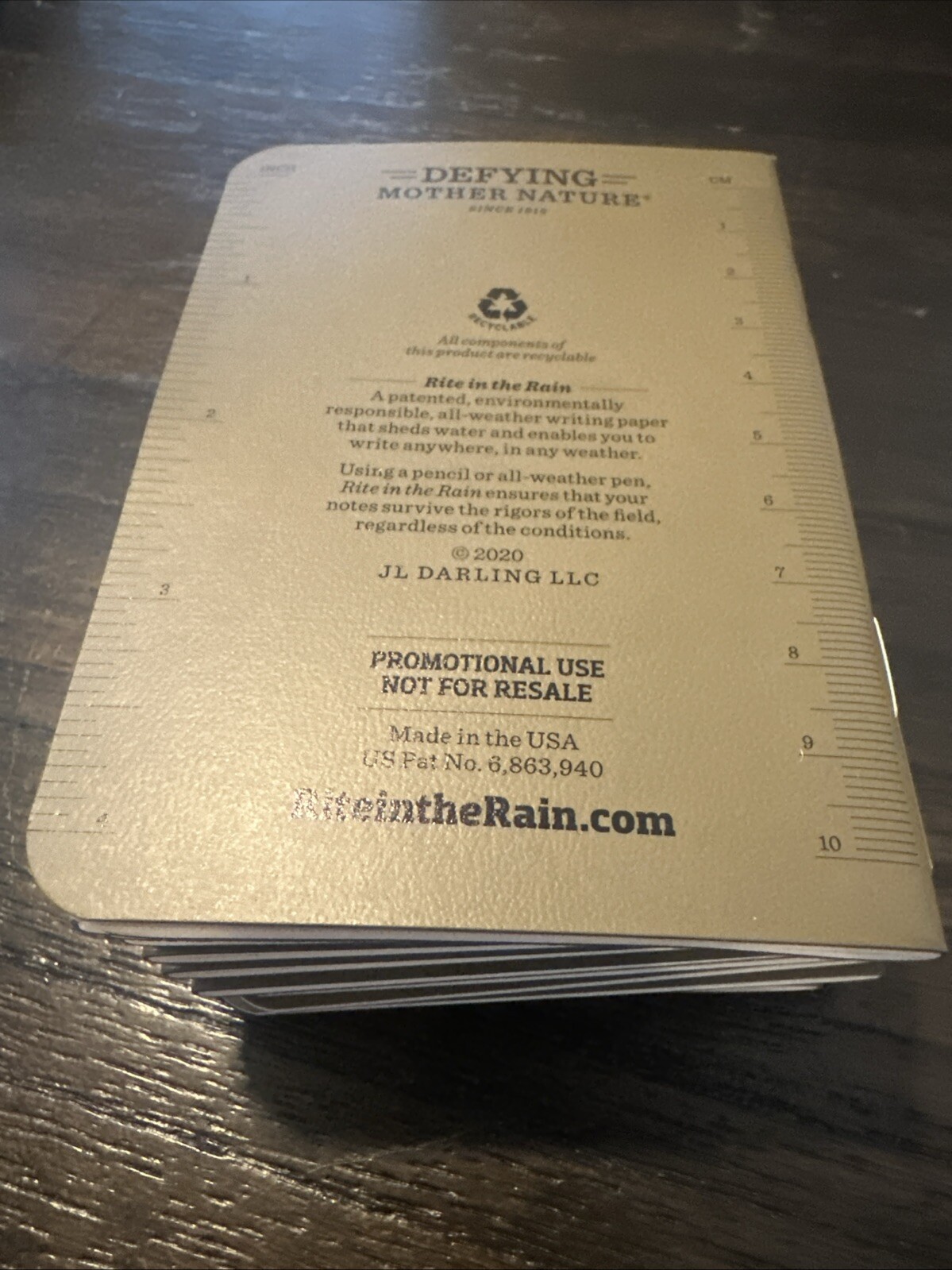 “Rite in the Rain” 971TFX-M All-Weather Mini-Stapled Notebook DARK TAN 12 pack