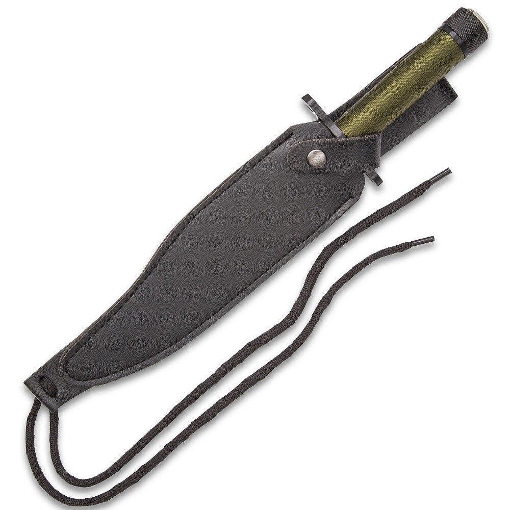 Rambo Style Tactical Bowie Survival Fighting Knife – Fixed Saw-Back Blade