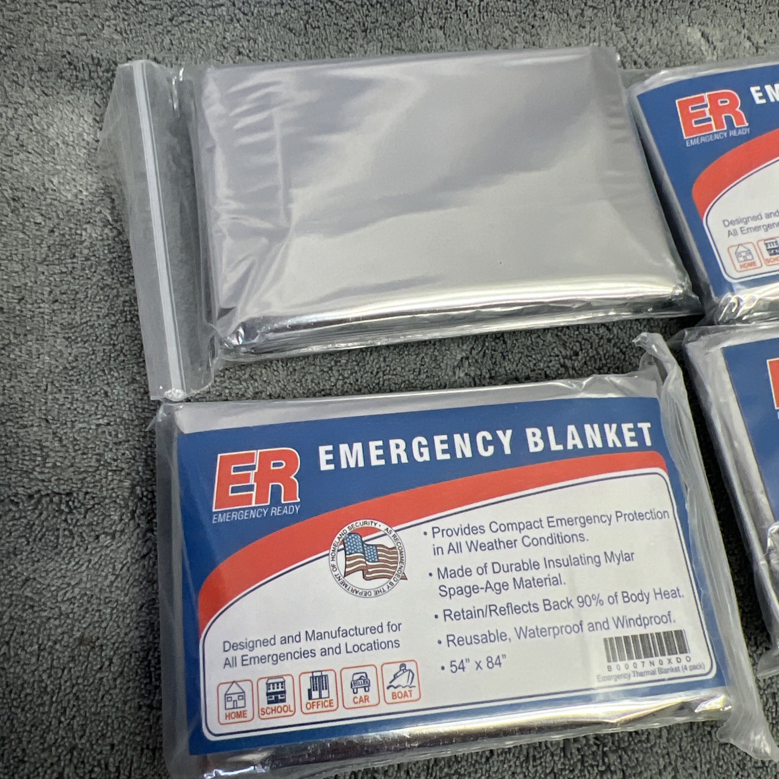 ER Emergency Ready Thermal Mylar Blankets, Pack of 10